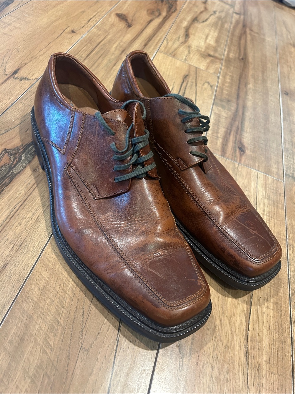 Johnston and Murphy moc toe laced dress shoes sz 12M